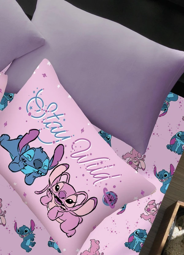 Portallar - Jogo de Cama Casal Stitch e Angel 3 Peças 3