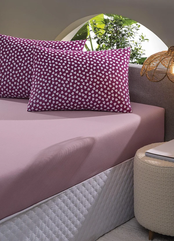 Sul Brasil - Jogo de Cama Casal Vermelho Corações 3 Peças 2