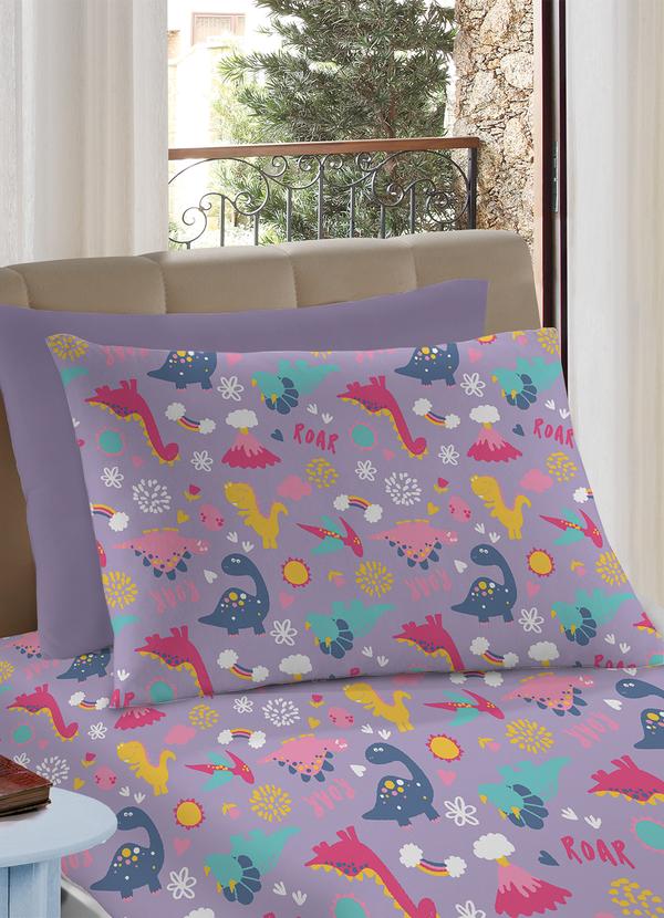 Sul Brasil - Jogo de Cama Dino Girl Solteiro 2 Peças 1