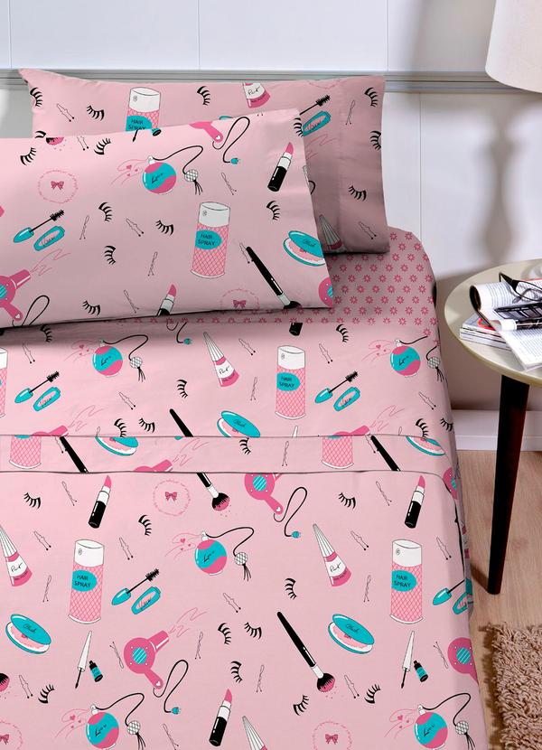 Rovitex - Jogo de Cama Infantil 3 Peças Corttex Rosa 1