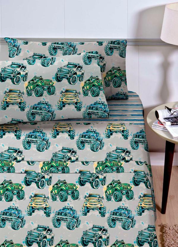 Rovitex - Jogo de Cama Infantil 3 Peças Corttex Verde