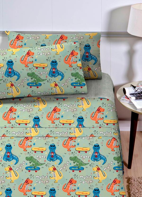 Rovitex - Jogo de Cama Infantil 3 Peças Corttex Verde 1