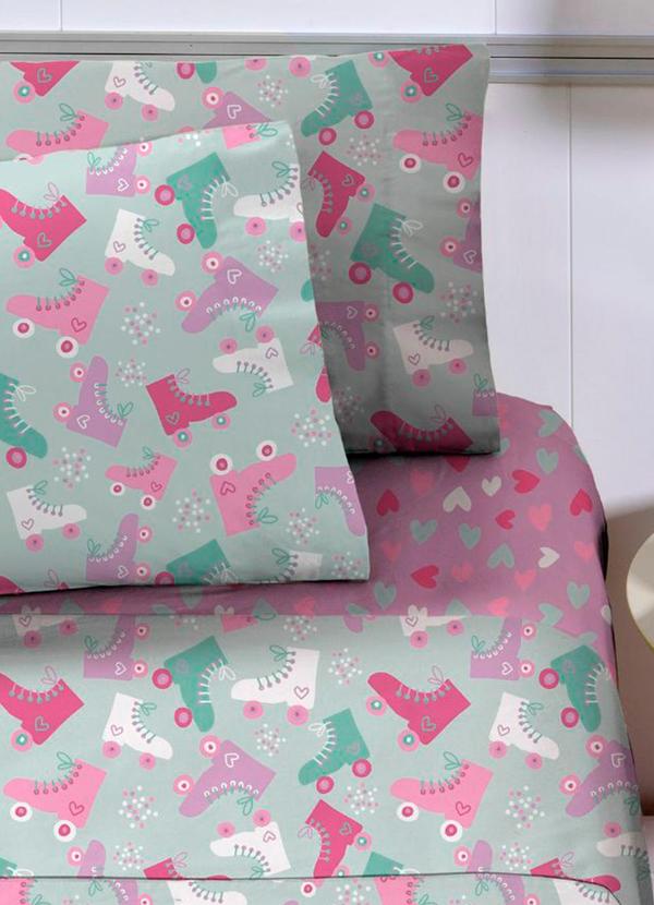 Rovitex - Jogo de Cama Infantil 3 Peças Corttex Verde 2