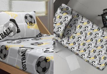 Jogo de Cama Infantil Football/Colorido 2 Pe�as