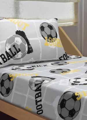 Portallar - Jogo de Cama Infantil Football/Colorido 2 Peças - PORTALLAR