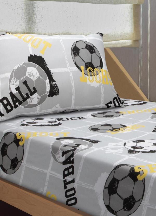 Jogo de Cama Infantil (Football/Colorido) 2 Pe�as