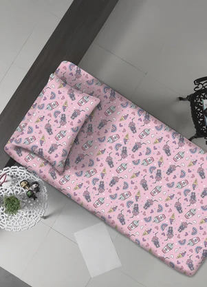 Portallar - Jogo de Cama Infantil Milk Shake/Rosa 2 Peças - PORTALLAR