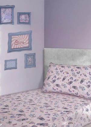 Portallar - Jogo de Cama Infantil Milk Shake/Rosa 2 Peças - PORTALLAR