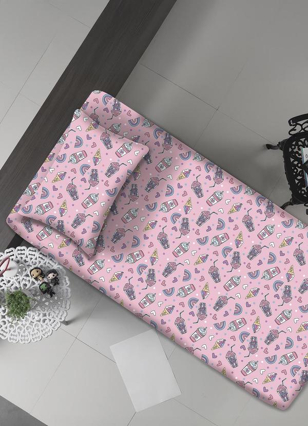 Jogo de Cama Infantil (Milk Shake/Rosa) 2 Pe�as