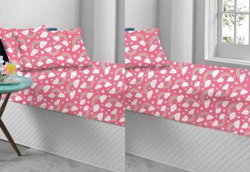 Jogo de Cama Malha Arco �ris Solteiro 2 Pe�as