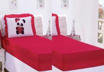 Jogo de Cama Panda Solteiro 2 Pe�as