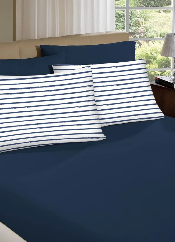 Portallar - Jogo de Cama Queen Classic Azul 3 Peças 2