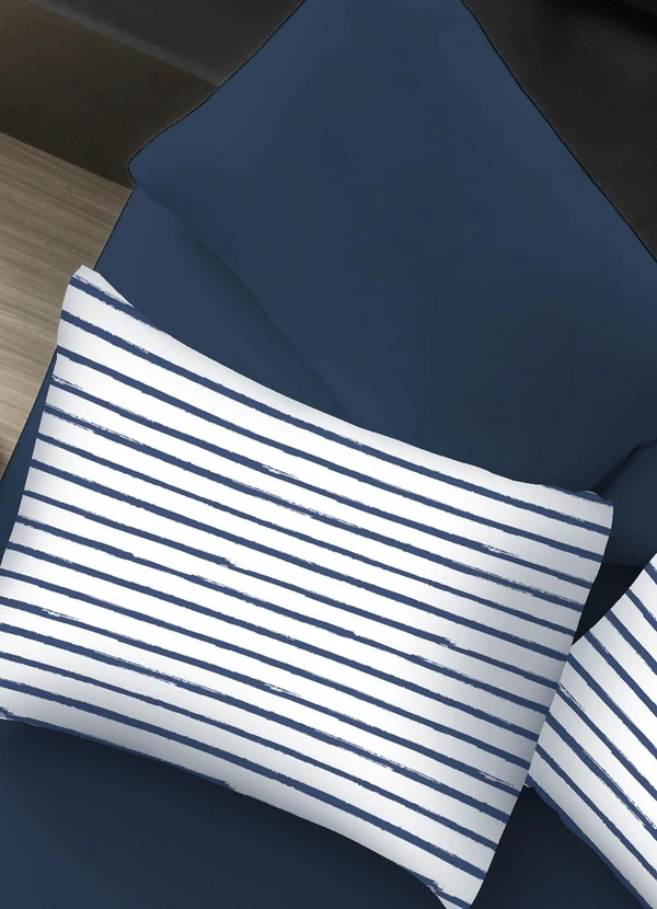 Portallar - Jogo de Cama Queen Classic Azul 3 Peças 3