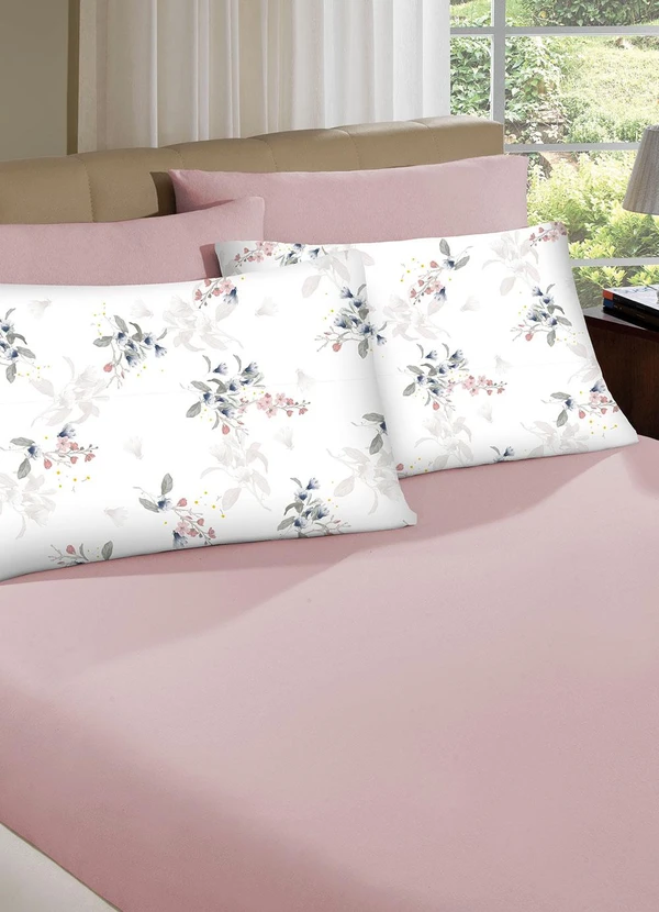 Portallar - Jogo de Cama Queen Classic Floral Rosa 3 Peças 2