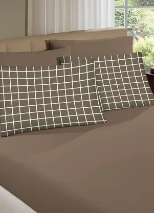 Portallar - Jogo de Cama Queen Classic Marrom 3 Peças - PORTALLAR