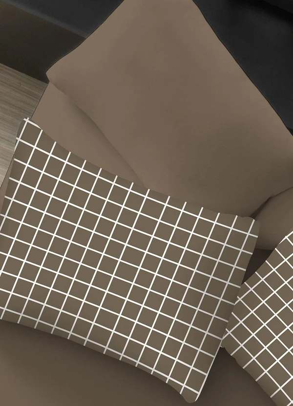 Portallar - Jogo de Cama Queen Classic Marrom 3 Peças 3