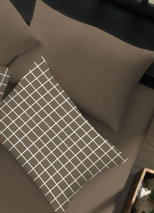 Portallar - Jogo de Cama Queen Classic Marrom 3 Peças 4