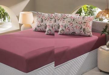 Jogo de Cama Queen Floral Rosa 3 Pe�as