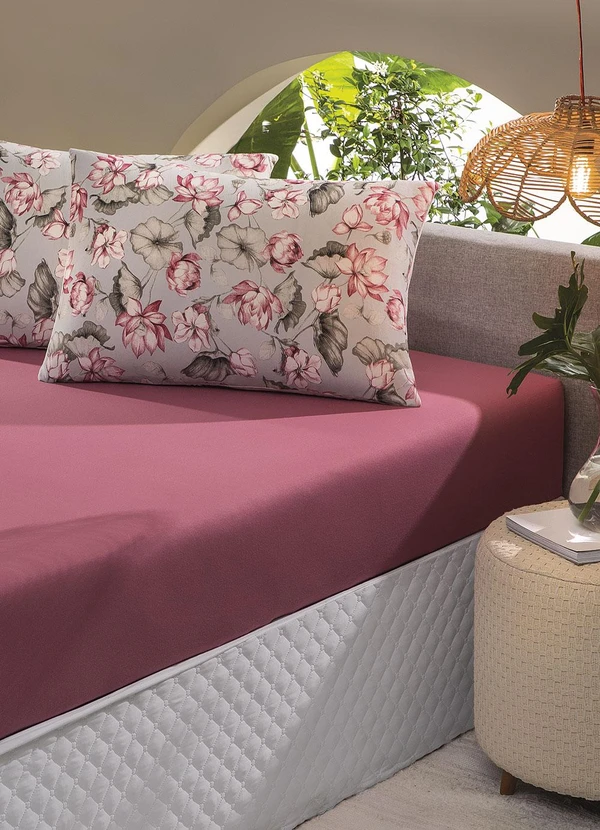 Sul Brasil - Jogo de Cama Queen Floral Rosa 3 Peças 2