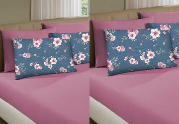 Jogo de Cama Queen Rosa Cravo 3 Pe�as