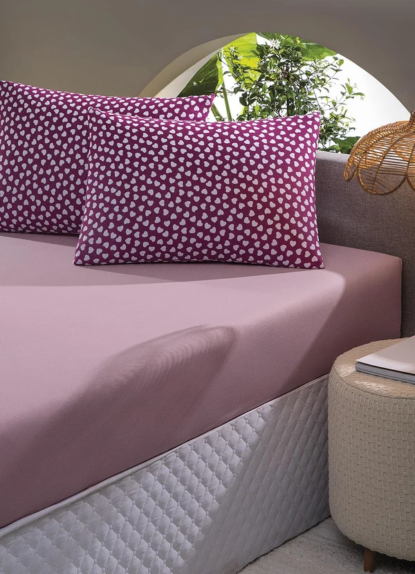 Sul Brasil - Jogo de Cama Queen Vermelho Corações 3 Peças 2