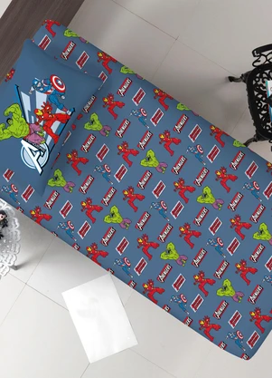 Portallar - Jogo de Cama Solteiro Avengers 2 Peças - PORTALLAR