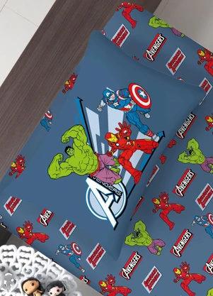 Portallar - Jogo de Cama Solteiro Avengers 2 Peças - PORTALLAR