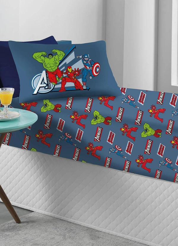Portallar - Jogo de Cama Solteiro Avengers 2 Peças 4