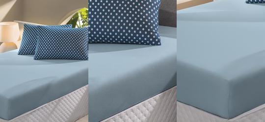 Jogo de Cama Solteiro Azul Po� 2 Pe�as