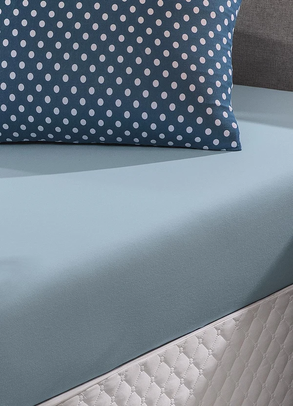 Sul Brasil - Jogo de Cama Solteiro Azul Poá 2 Peças 2