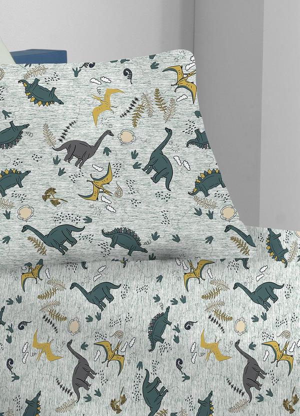 Portallar - Jogo de Cama Solteiro Doce Vida Dino Selva - 2 Pçs 2