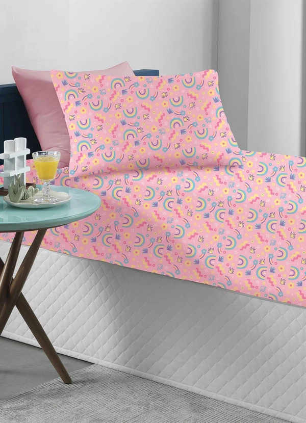 Portallar - Jogo de Cama Solteiro Doce Vida Rainbow - 2 Pçs