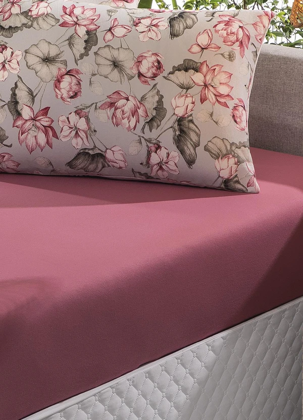 Sul Brasil - Jogo de Cama Solteiro Floral Bordô 2 Peças 2