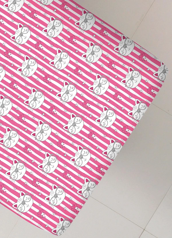 Portallar - Jogo de Cama Solteiro Gatinhos Pink 2 Peças 3