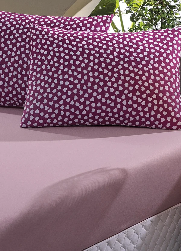 Sul Brasil - Jogo de Cama Solteiro Rosa Corações 2 Peças 2