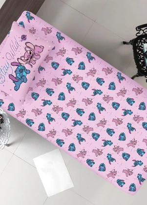 Portallar - Jogo de Cama Solteiro Stitch e Angel 2 Peças - PORTALLAR