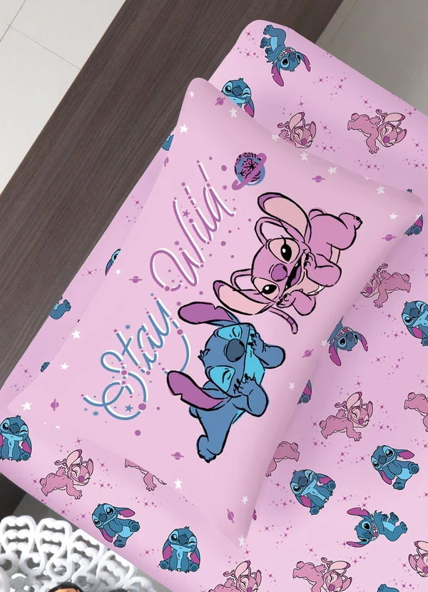 Portallar - Jogo de Cama Solteiro Stitch e Angel 2 Peças 2