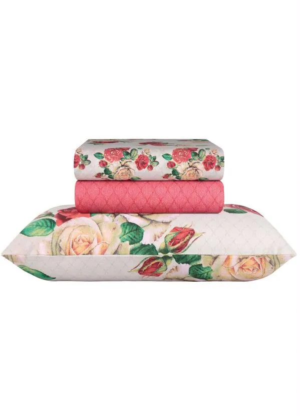 Sultan - Jogo de Cama 140 Fios Vermelho King 4 Peças 2