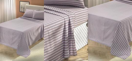 Jogo de Cama 150 Fios Azul King 4 Pe�as