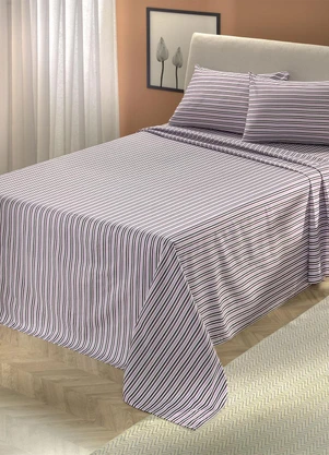 Mundo Lar - Jogo de Cama 150 Fios Azul King 4 Peças - MUNDO LAR