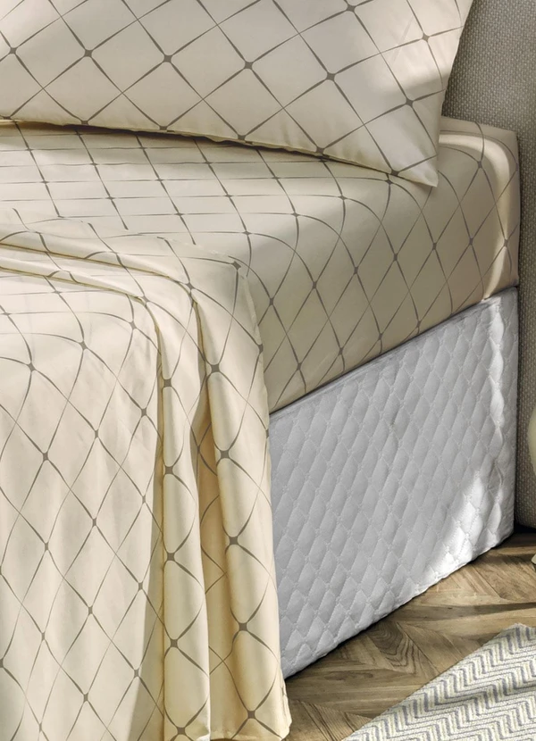 Mundo Lar - Jogo de Cama 150 Fios Bege King 4 Peças 2