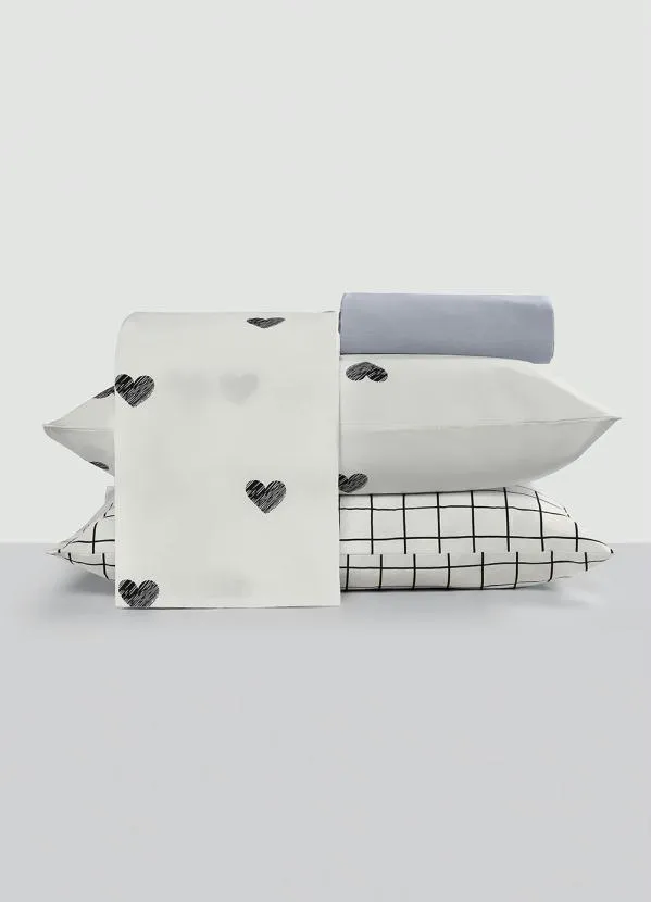 Mundo Lar - Jogo de Cama 150 Fios Branco King 4 Peças 3