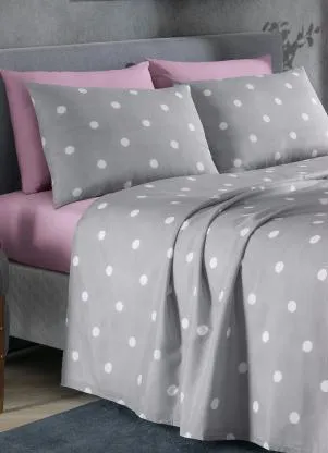 Mundo Lar - Jogo de Cama 150 Fios Cinza King 4 Peças - MUNDO LAR