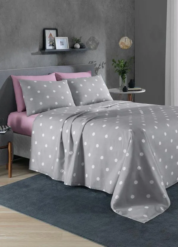 Mundo Lar - Jogo de Cama 150 Fios Cinza King 4 Peças