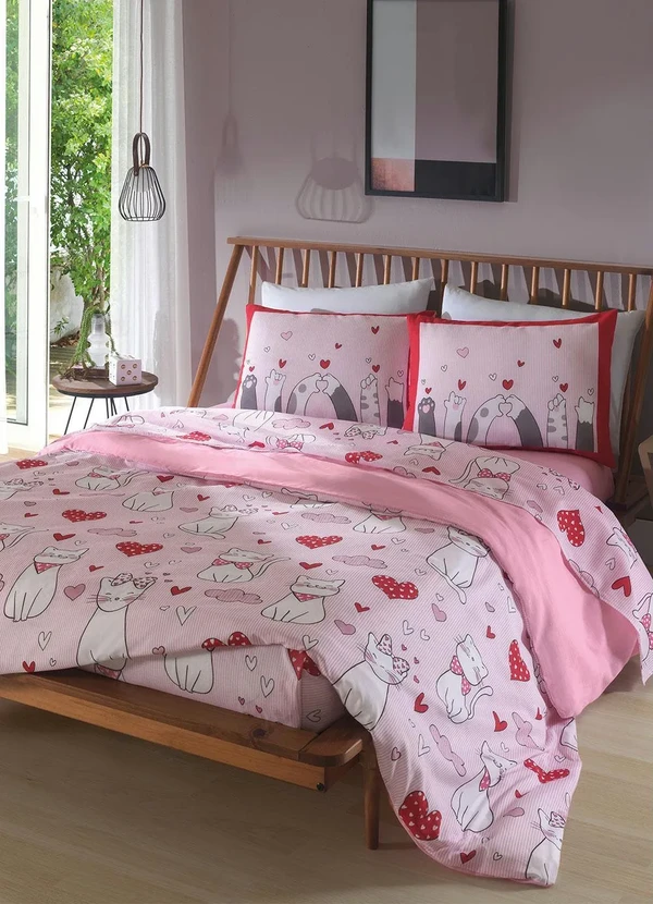 Mundo Lar - Jogo de Cama 150 Fios Gatinhas King 4 Peças