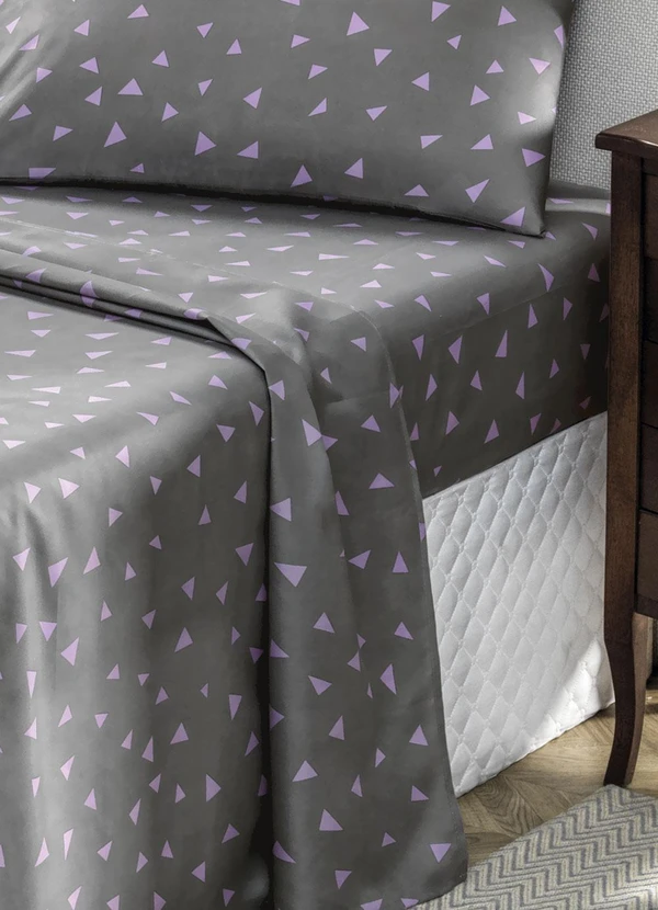 Mundo Lar - Jogo de Cama 150 Fios Lilás King 4 Peças 2