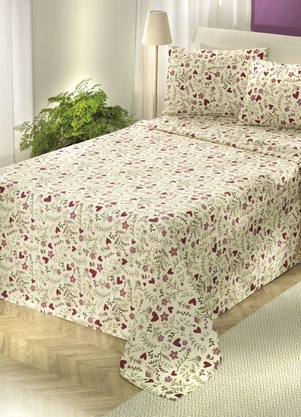 Mundo Lar - Jogo de Cama 150 Fios Floral King 4 Peças - MUNDO LAR