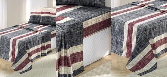 Jogo de Cama 150 Fios Listras King 4 Pe�as