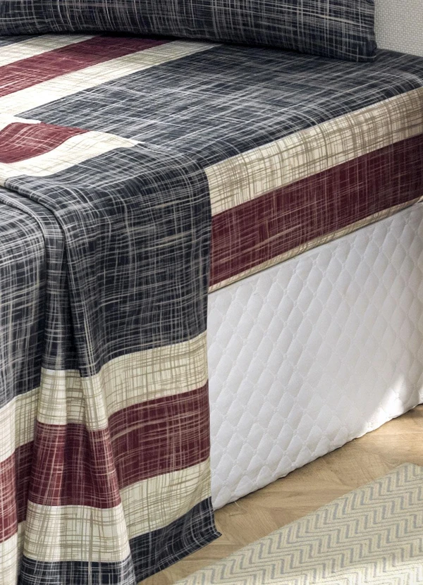 Mundo Lar - Jogo de Cama 150 Fios Listras King 4 Peças 2