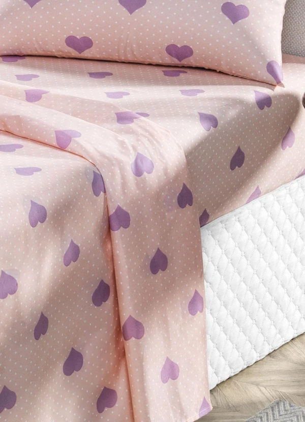 Mundo Lar - Jogo de Cama 150 Fios Rosa King 4 Peças 2